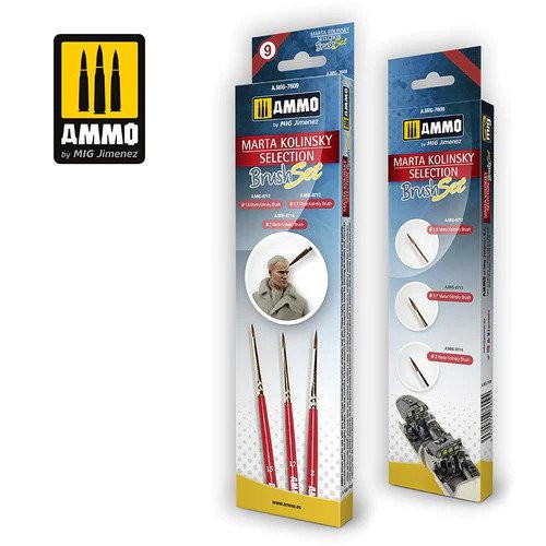 MiG Ammo Marta Kolinsky Selection Brush Set (3) 7609